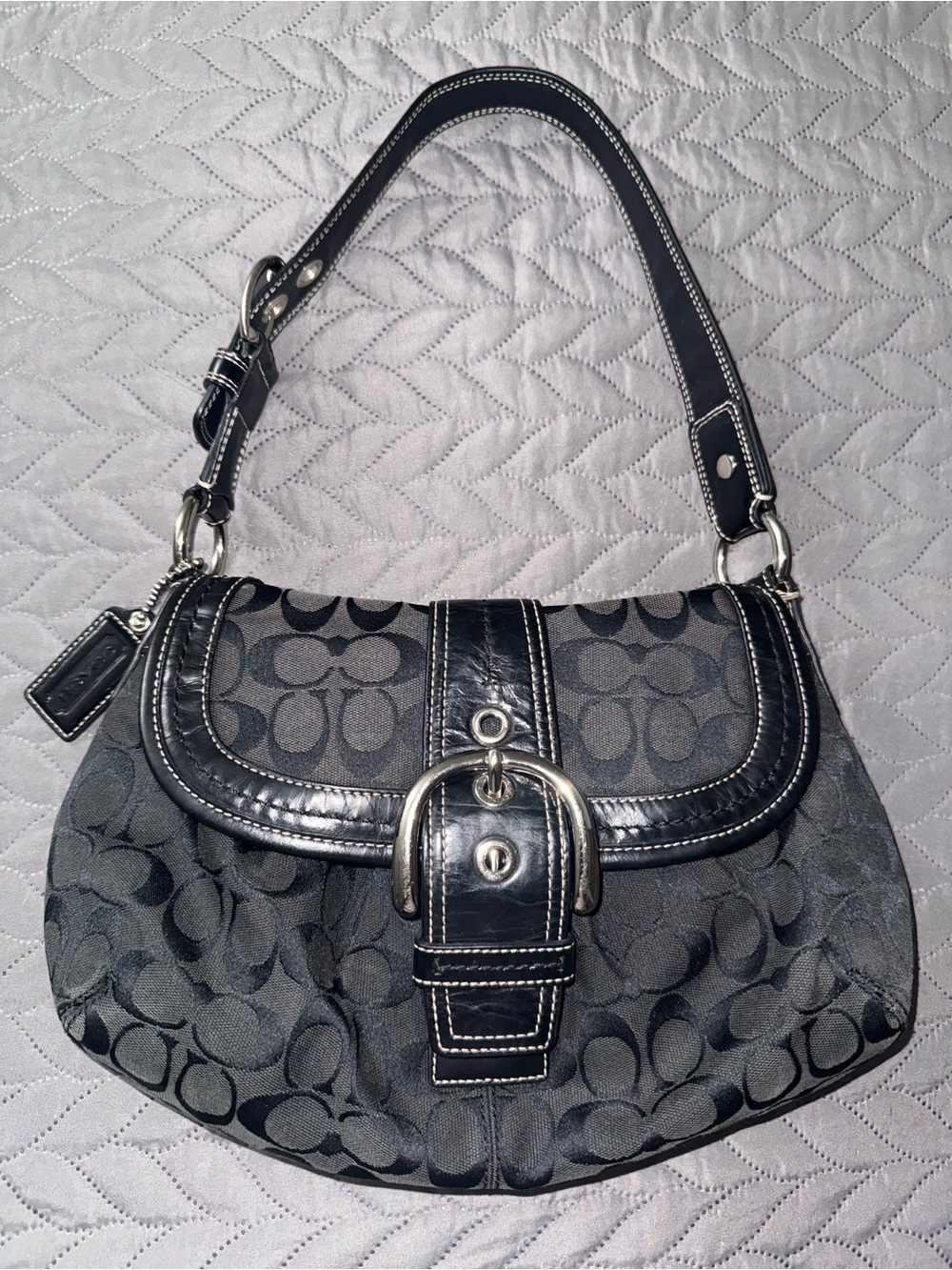 Coach Black SoHo Signature Canvas Shoulder Bag